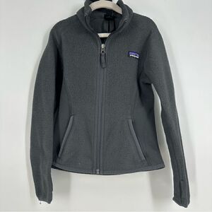 PATAGONIA Radiant Flux Gray Fleece Full Zip Sweater Light Jacket Sz 4/5 Youth